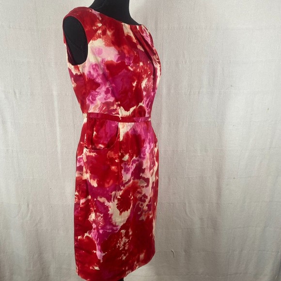 Adrianna Papell Red & Pink Sheath Dress Size 10 - Picture 5 of 16